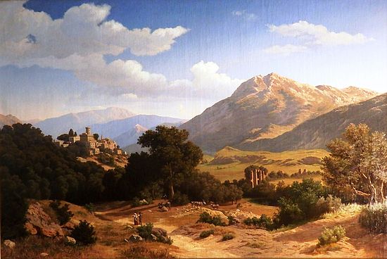Arnold Overbeck (1831–1899), Landscape in the Sabine Mountains 1859